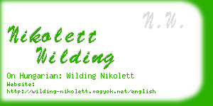 nikolett wilding business card